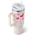 40 Oz Insulated Tumbler with Handle & Straw – Spill Proof Mug | Lurrix
