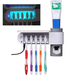 Lurrix 3-in-1 UV Toothbrush Holder with Toothpaste Dispenser