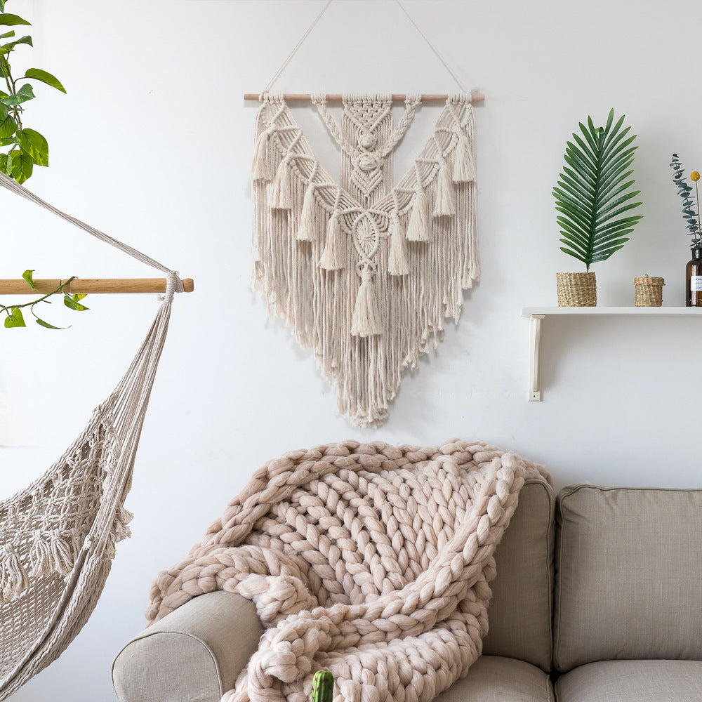 Lurrix Boho Macrame Wall Hanging – Hand-Woven Cotton Tapestry
