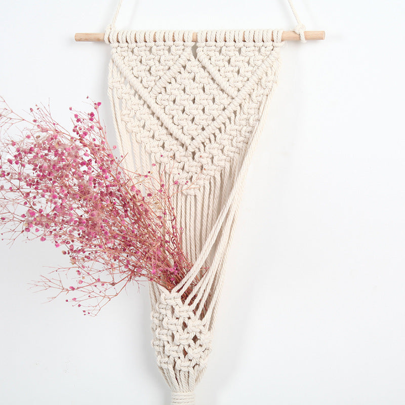 Lurrix Woven Net Bag Flower Basket – Handwoven Wall Decoration
