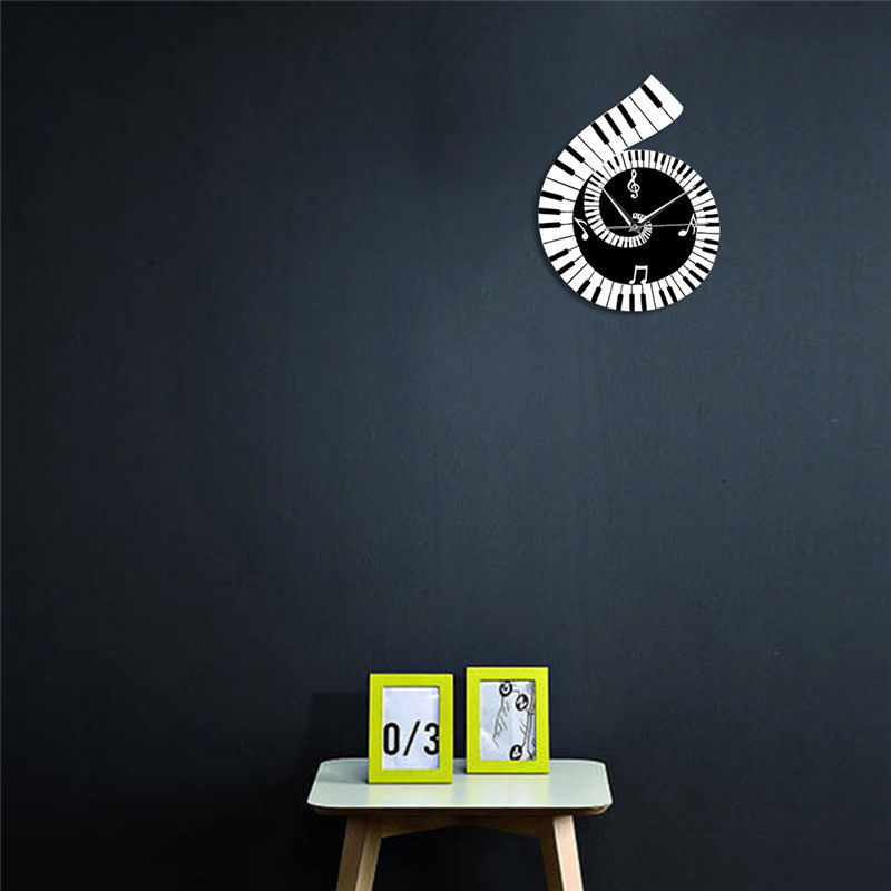Lurrix Music Note Wall Clock – Piano Keyboard Treble Clef Design