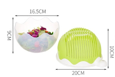 Lurrix Creative Salad Cutter Bowl – 60s Fruit & Vegetable Chopper