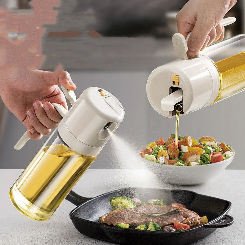 Lurrix 2-in-1 Oil Sprayer & Dispenser Bottle – 550ml Glass Cooking Mister