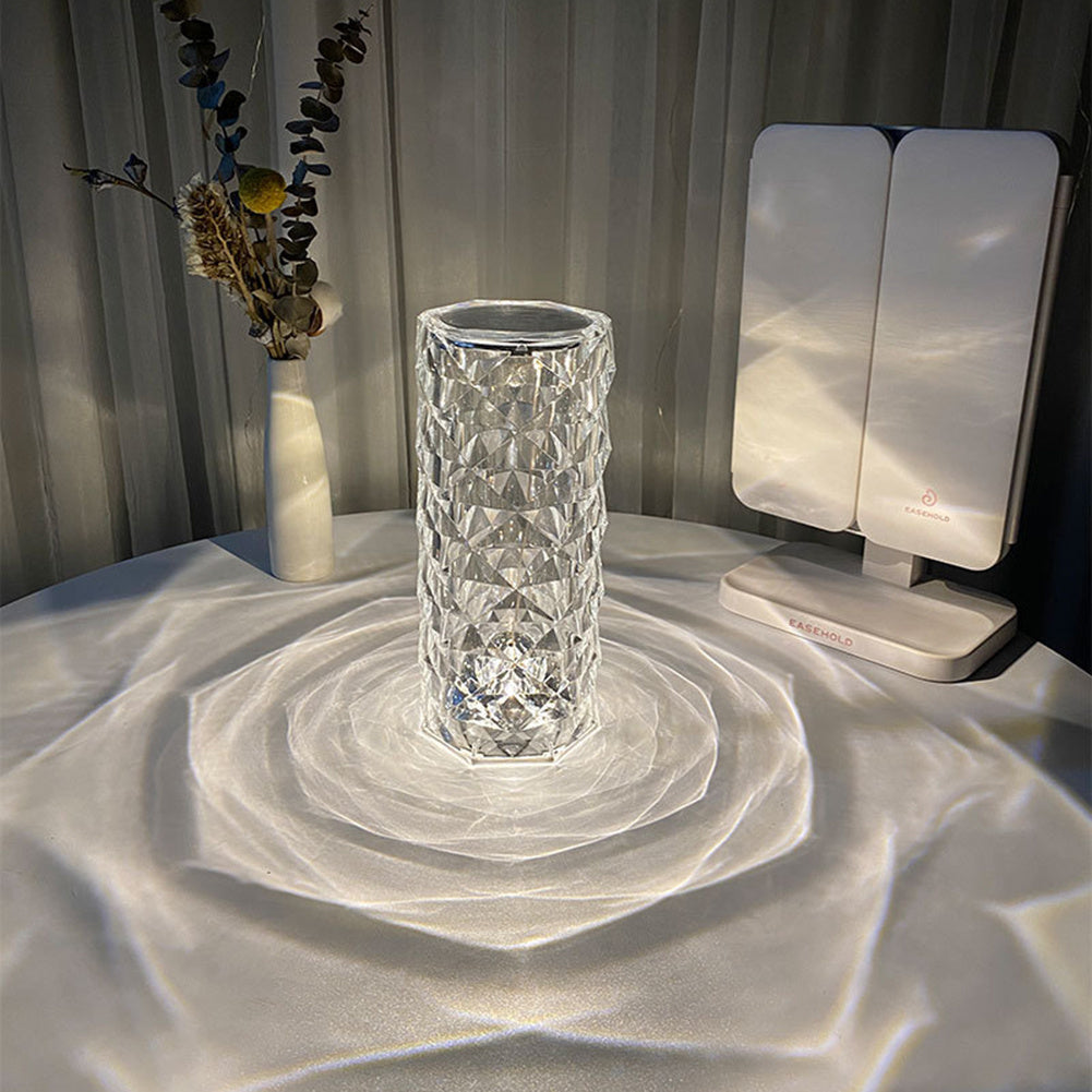 Nordic Crystal Table Lamp – Touch Dimming Rose Light | Lurrix