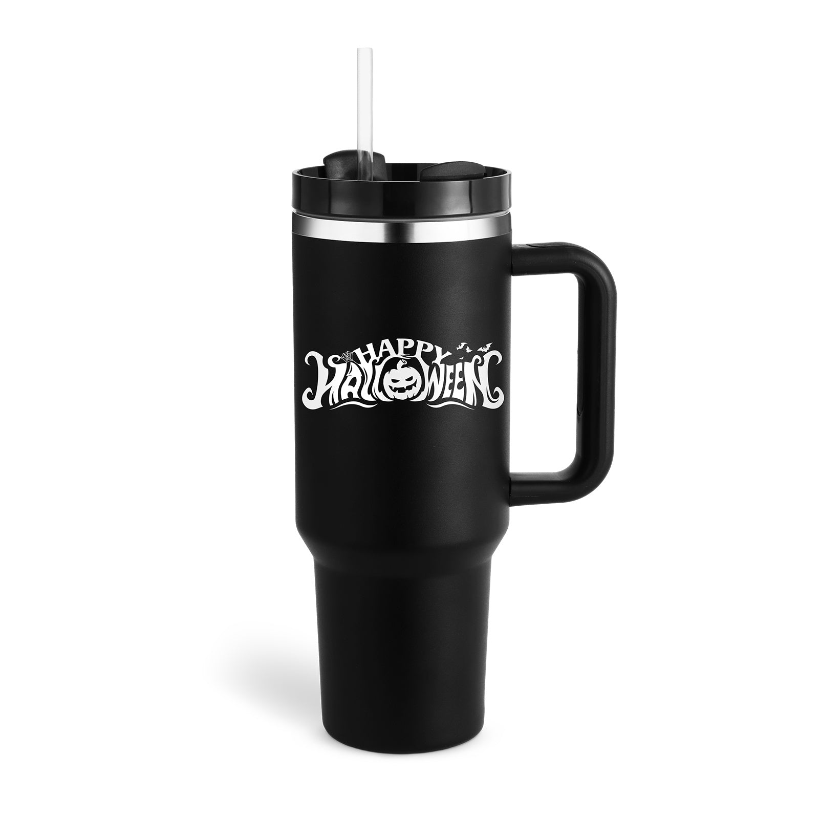 40 Oz Insulated Tumbler with Handle & Straw – Spill Proof Mug | Lurrix