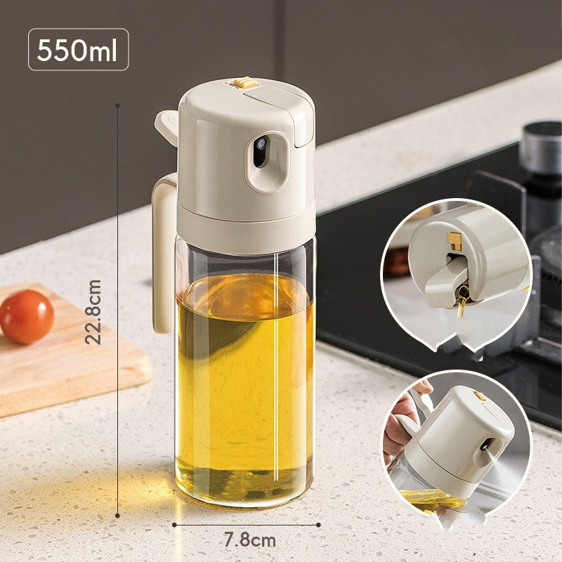 Lurrix 2-in-1 Oil Sprayer & Dispenser Bottle – 550ml Glass Cooking Mister