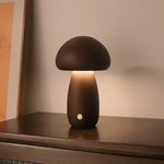 Wooden Mushroom LED Lamp – Touch Bedside Night Light | Lurrix