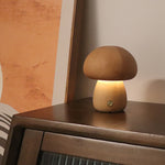 Wooden Mushroom LED Lamp – Touch Bedside Night Light | Lurrix